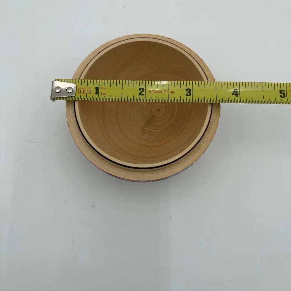 Hand-Painted Wooden Apple Trinket Dish Gold‎ Shimmer